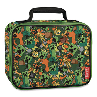 Thermos® Minecraft Soft Lunch Box, 9.5" x 3.75" x 7.5", Green/Orange/Gray (THZK224055006ST)