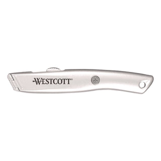 Westcott® Aluminum Safety Cutter with Ceramic Blade, Aluminum Handle, Silver (WTC00722)