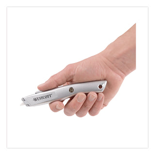 Westcott® Aluminum Safety Cutter with Ceramic Blade, Aluminum Handle, Silver (WTC00722)