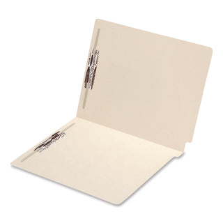 Medical Arts Press® End Tab Fastener Folders, Embossed Labeling Lines, 0.75" Expansion, 2 Fasteners, Letter Size, Manila Exterior, 50/Box (MAQ52385)