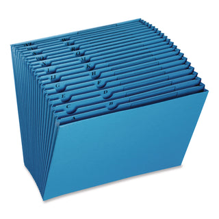 Pendaflex® Colored Standard Reinforced Expanding Wallet, 21 Sections, 1/3-Cut Straight Tabs, Letter, Blue (PFX17ABLU)