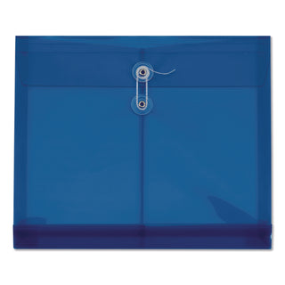 Pendaflex® Poly Document File, String and Button Closure, 10 x 13, Blue, 5/Pack (PFX84522GW)