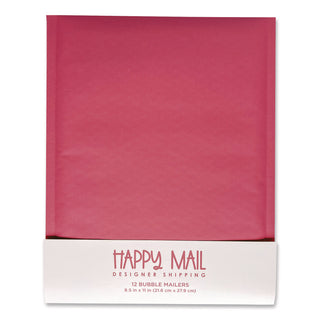 Happy Mail Self-Sealing Bubble Mailer, 8.5 x 11, Pink, 12/Pack (WLB245158)