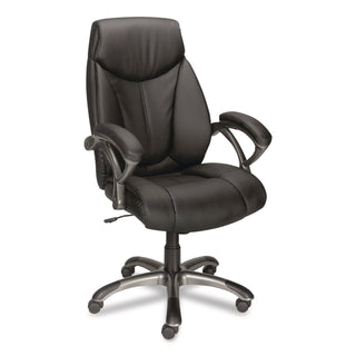 Workplace2.0™ Ramsey Bonded Leather Manager Chair, Supports Up to 275 lb, 18.6" to 22.5" Seat Height, Black Seat/Back, Black Base (WLBST62216)