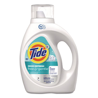 Tide® Free and Gentle Odor Refresh Liquid Laundry Detergent, 39 Loads, 55 oz Bottle, 4/Carton (PGC17251)
