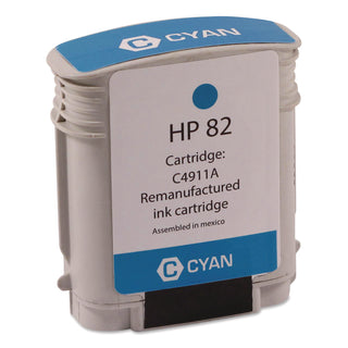 Innovera® Remanufactured Cyan High-Yield Ink, Replacement for 82 (C4911A), 69 mL (CTGWH82C)