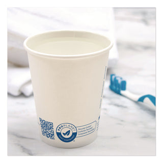 SOLO® Recycled Content PCF Paper Hot Cups, ProPlanet Seal, 10 oz, White/Blue, 1,000/Carton (SCC370RCPLANET)