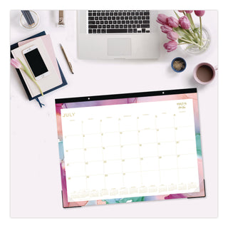 Blue Sky® Ashley G Academic Monthly Desk Pad, 22x17, Multicolor Sheets, Black Headband, Clear Corners, 12-Month (Jul to Jun): 2025-2026 (BLS148668)