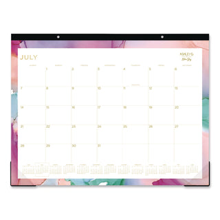 Blue Sky® Ashley G Academic Monthly Desk Pad, 22x17, Multicolor Sheets, Black Headband, Clear Corners, 12-Month (Jul to Jun): 2025-2026 (BLS148668)