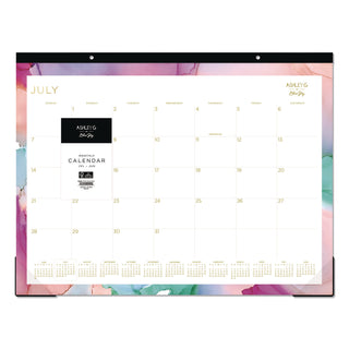 Blue Sky® Ashley G Academic Monthly Desk Pad, 22x17, Multicolor Sheets, Black Headband, Clear Corners, 12-Month (Jul to Jun): 2025-2026 (BLS148668)