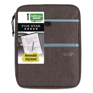 Five Star® 1" Carry All Zip Binder, 3 Rings, 1" Capacity, 11 x 8.5, Randomly Assorted Color (MEA290920)