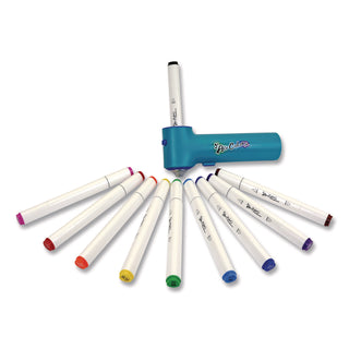TPG Creations™ AirColor Airbrush Kit, (10) Markers/(2) Stencils/(1) Airbrush/(1) Charging Cable, 4 Kits/Carton (TPG49004)