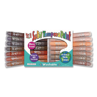 TPG Creations™ Kwik Stick Tempera Paint, 0.7" x 3.5", Assorted Skintones, 14 Sticks/Pack, 12 Packs/Carton (TPG67212)