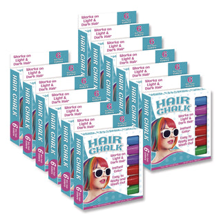 TPG Creations™ Hair Chalk, Assorted Colors, 6/Pack, 12 Packs/Carton (TPG68212)