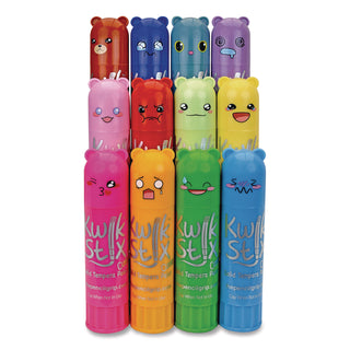 TPG Creations™ Kwik Stick Tempera Paint, 4" x 1", Assorted Colors, 12/Pack, 12 Packs/Carton (TPG68412)