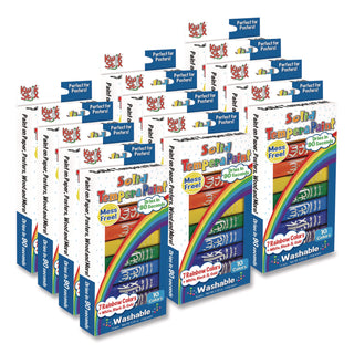 TPG Creations™ Kwik Stix Tempera Paint Set, 10 Assorted Colors, 10 Paint Sticks/Pack, 12 Packs/Carton (TPG69912)