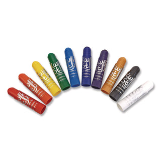 TPG Creations™ Kwik Stix Tempera Paint Set, 10 Assorted Colors, 10 Paint Sticks/Pack, 12 Packs/Carton (TPG69912)