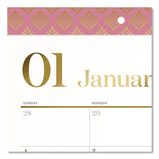 Cambridge® Workstyle Compact Deskpad, 17.75 x 11, White Sheets, Pink Headband/Clear Corners, 12-Month (Jan-Dec): 2026 (AAG1606705)