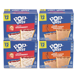 Snack Box Pros Red Bull Energy Drink and Pop Tart Combo Pack,(24) 12oz Cans,(24) Frosted Strawberry/(24) Frosted Brown Sugar Cinnamon/Bundle (GRR60004173)