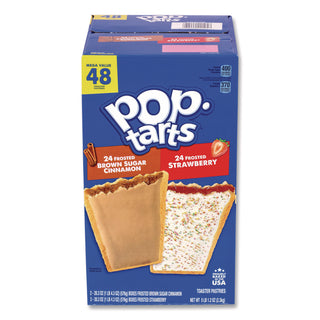 Snack Box Pros Red Bull Energy Drink and Pop Tart Combo Pack,(24) 12oz Cans,(24) Frosted Strawberry/(24) Frosted Brown Sugar Cinnamon/Bundle (GRR60004173)