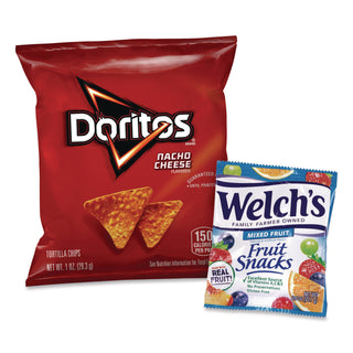 Snack Box Pros Doritos Nacho Cheese Tortilla Chips and Welch's Mixed Fruit Snacks, (50) 1oz Bag Chips, (66) 0.8 oz Pouch Fruit Snacks/Bundle (GRR60004174)