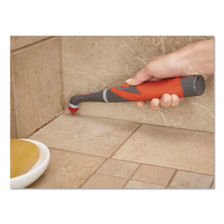 Rubbermaid® Reveal Power Scrubber, Red/White Nylon Bristles, 1.73" Brush, Red Plastic Handle (RUB2057486)