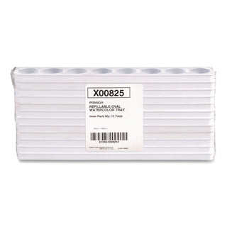 Prang® Refillable Oval Watercolor Tray, White, 12/Pack (DIXX00825)