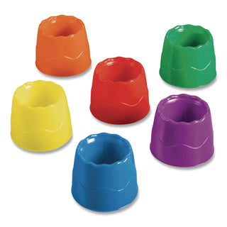 Prang® Stable Water Pot Set, 8 oz, Assorted Colors, 6/Pack (DIXX94010)