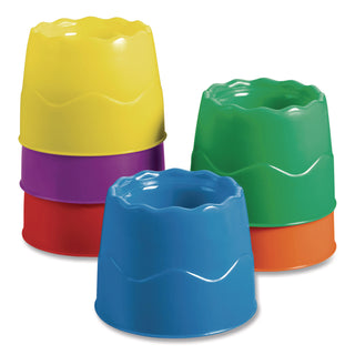 Prang® Stable Water Pot Set, 8 oz, Assorted Colors, 6/Pack (DIXX94010)