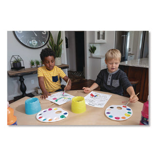 Prang® Stable Water Pot Set, 8 oz, Assorted Colors, 6/Pack (DIXX94010)