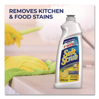 Soft Scrub® All Purpose Cleanser, Lemon Scent, 24 oz Bottle, 8/Carton (DIA07224)
