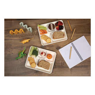 Pactiv Evergreen Compostable Fiber Blend School Lunch Tray, 10 x 8 x 1, White, 240/Carton (PCTMC58000SBB)