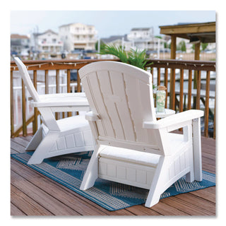 Suncast® Adirondack Chair with Storage, Supports Up to 375 lb, 14.5" Seat Height, 30" x 32.5" x 38.5", Ice Cube (SUABMAC1000CB)
