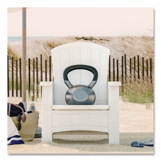Suncast® Adirondack Chair with Storage, Supports Up to 375 lb, 14.5" Seat Height, 30" x 32.5" x 38.5", Ice Cube (SUABMAC1000CB)