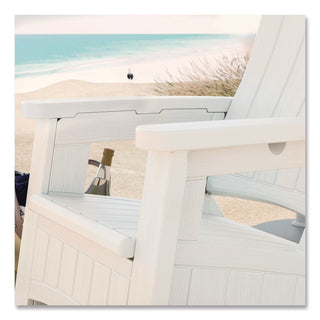 Suncast® Adirondack Chair with Storage, Supports Up to 375 lb, 14.5" Seat Height, 30" x 32.5" x 38.5", Ice Cube (SUABMAC1000CB)