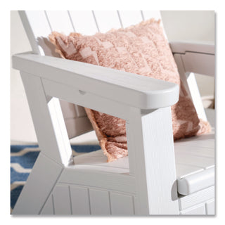 Suncast® Adirondack Chair with Storage, Supports Up to 375 lb, 14.5" Seat Height, 30" x 32.5" x 38.5", Ice Cube (SUABMAC1000CB)
