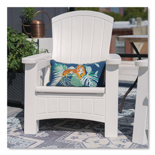 Suncast® Adirondack Chair with Storage, Supports Up to 375 lb, 14.5" Seat Height, 30" x 32.5" x 38.5", Ice Cube (SUABMAC1000CB)