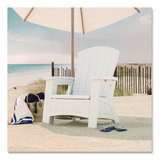 Suncast® Adirondack Chair with Storage, Supports Up to 375 lb, 14.5" Seat Height, 30" x 32.5" x 38.5", Ice Cube (SUABMAC1000CB)