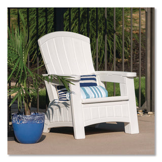 Suncast® Adirondack Chair with Storage, Supports Up to 375 lb, 14.5" Seat Height, 30" x 32.5" x 38.5", Ice Cube (SUABMAC1000CB)