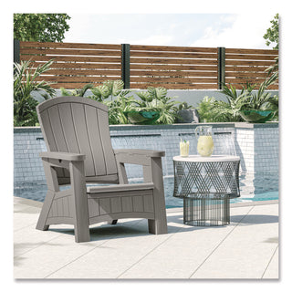 Suncast® Adirondack Chair with Storage, Supports Up to 375 lb, 14.5" Seat Height, 30" x 32.5" x 38.5", Dove Gray (SUABMAC1000DG)