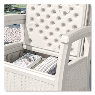 Suncast® Elements Club Chair with Storage, Supports Up to 300 lb, 17" Seat Height, 25.25" x 29.75" x 35.5", Ice Cube (SUABMCC1800CB)