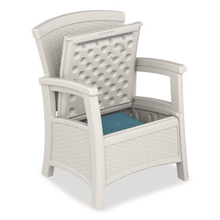 Suncast® Elements Club Chair with Storage, Supports Up to 300 lb, 17" Seat Height, 25.25" x 29.75" x 35.5", Ice Cube (SUABMCC1800CB)