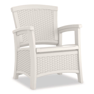 Suncast® Elements Club Chair with Storage, Supports Up to 300 lb, 17" Seat Height, 25.25" x 29.75" x 35.5", Ice Cube (SUABMCC1800CB)