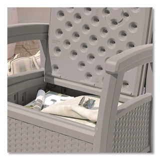 Suncast® Elements Club Chair with Storage, Supports Up to 300 lb, 17" Seat Height, 25.25" x 29.75" x 35.5", Dove Gray (SUABMCC1800DG)