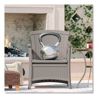 Suncast® Elements Club Chair with Storage, Supports Up to 300 lb, 17" Seat Height, 25.25" x 29.75" x 35.5", Dove Gray (SUABMCC1800DG)
