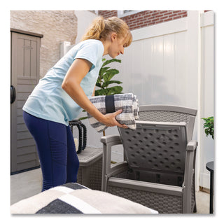 Suncast® Elements Club Chair with Storage, Supports Up to 300 lb, 17" Seat Height, 25.25" x 29.75" x 35.5", Dove Gray (SUABMCC1800DG)