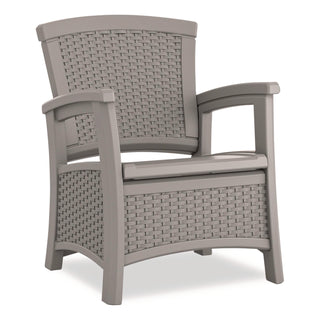 Suncast® Elements Club Chair with Storage, Supports Up to 300 lb, 17" Seat Height, 25.25" x 29.75" x 35.5", Dove Gray (SUABMCC1800DG)