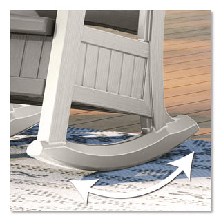 Suncast® Rocking Chair with Storage, Supports Up to 375 lb, 17.25" Seat Height, 29.75" x 35" x 40.5", Dove Gray/Ice Cube (SUABMRC1020)