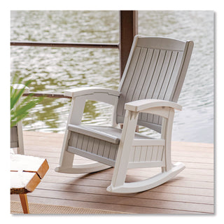 Suncast® Rocking Chair with Storage, Supports Up to 375 lb, 17.25" Seat Height, 29.75" x 35" x 40.5", Dove Gray/Ice Cube (SUABMRC1020)