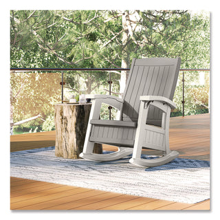 Suncast® Rocking Chair with Storage, Supports Up to 375 lb, 17.25" Seat Height, 29.75" x 35" x 40.5", Dove Gray/Ice Cube (SUABMRC1020)